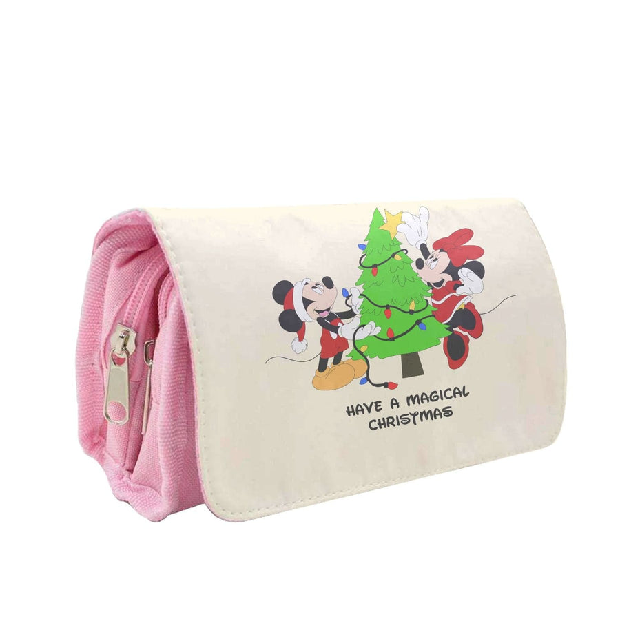 Festive Mickey And Minnie Mouse - Christmas  Pencil Case