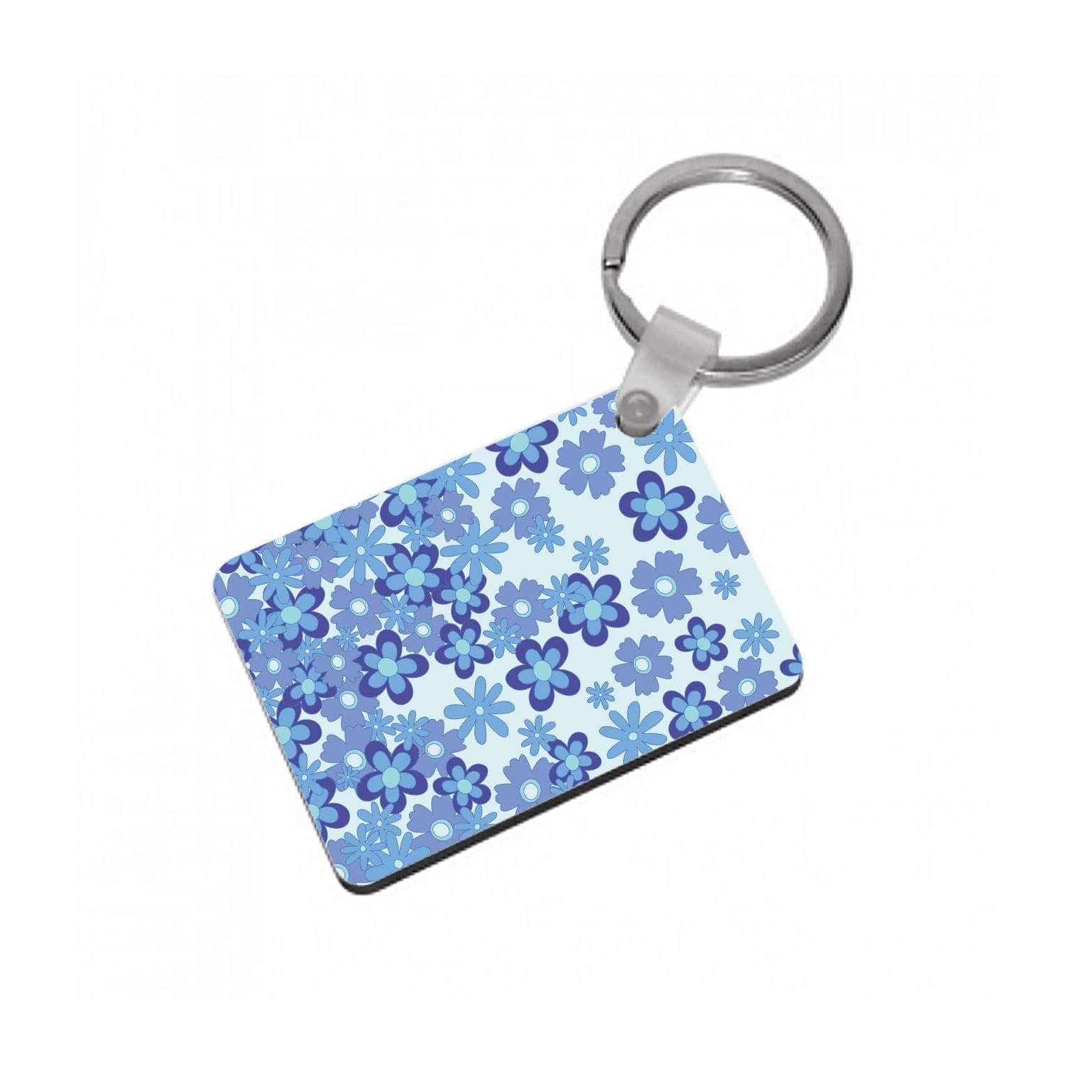 Blue Flowers - Floral Patterns Keyring