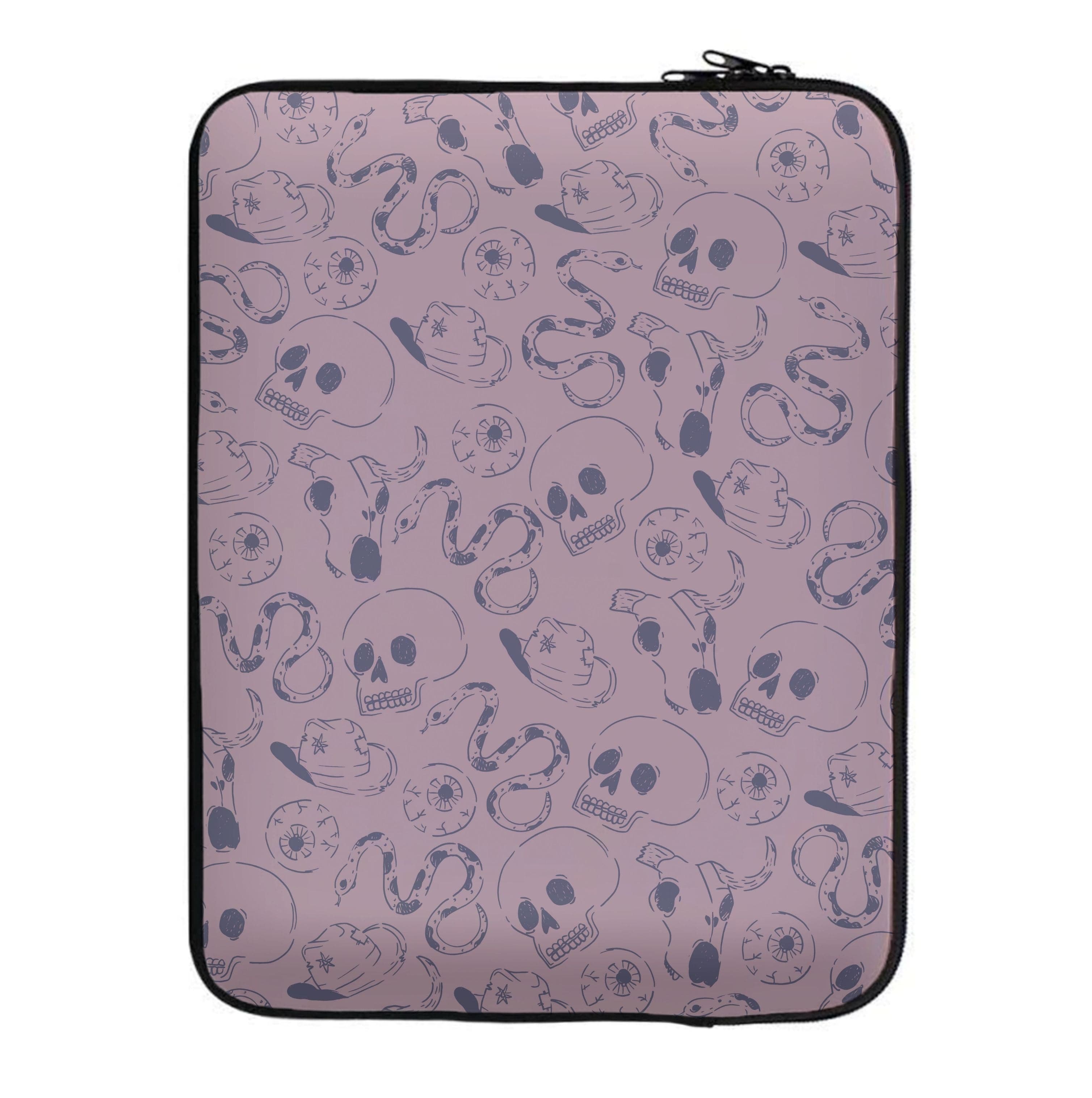 Purple Snakes And Skulls - Western  Laptop Sleeve