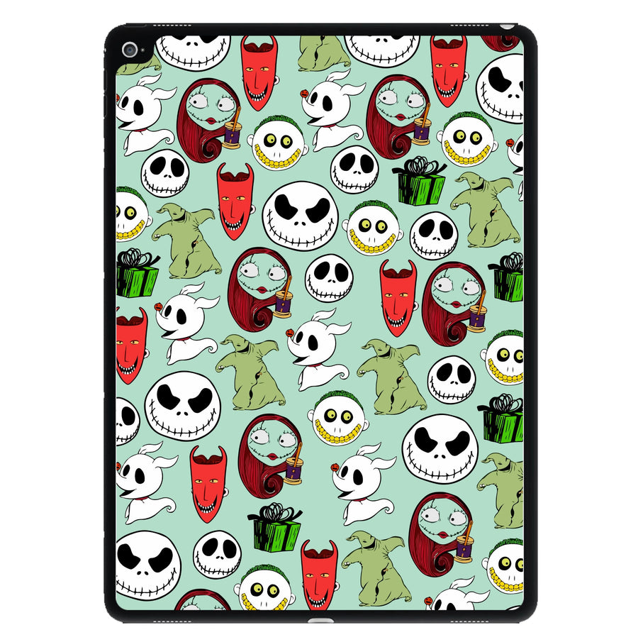 Nightmare Before Christmas Characters Pattern iPad Case