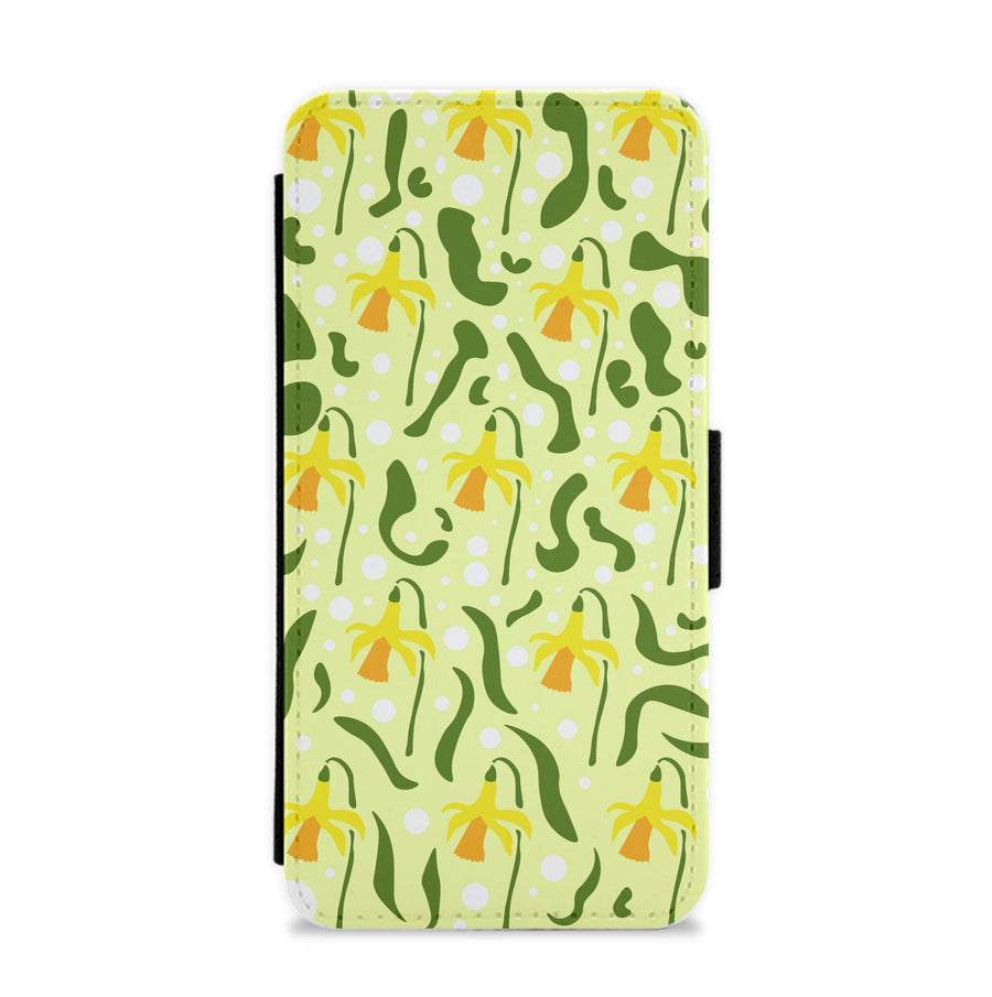 Daffodil Pattern - Floral Flip / Wallet Phone Case