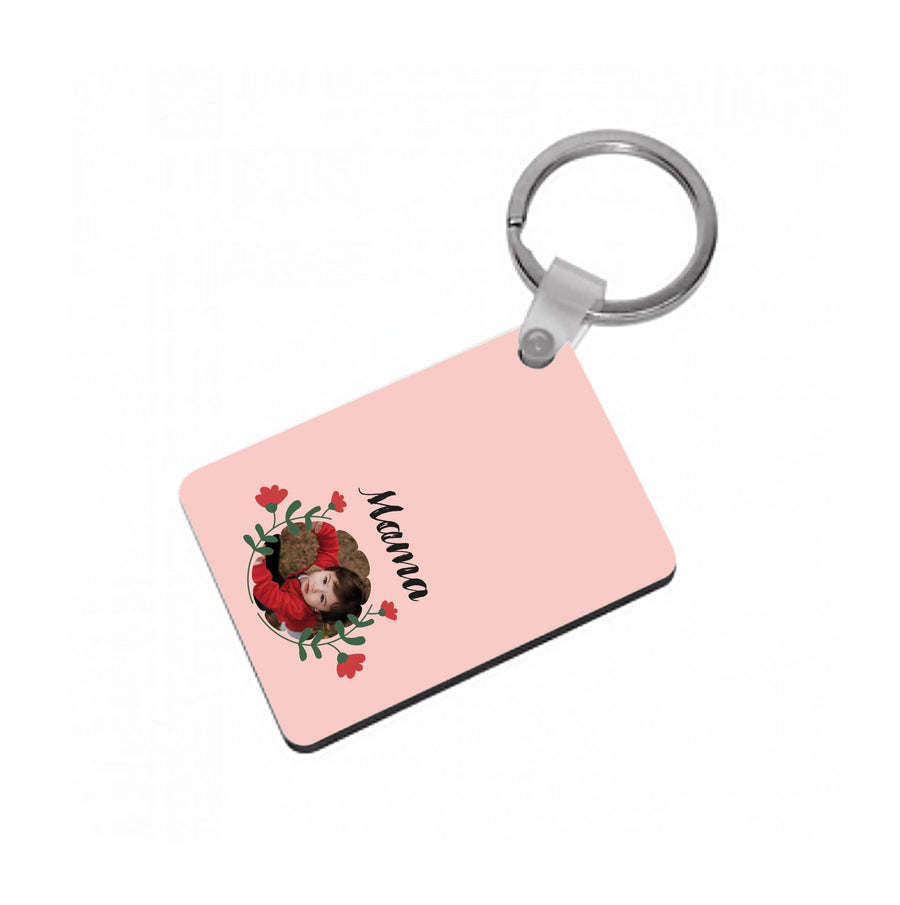 Mama Red Flowers - Personalised Mother's Day Keyring