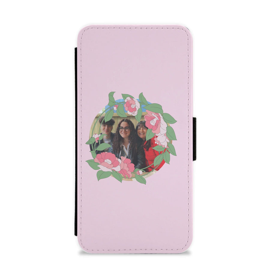 Floral Wreath - Personalised Mother's Day Flip / Wallet Phone Case