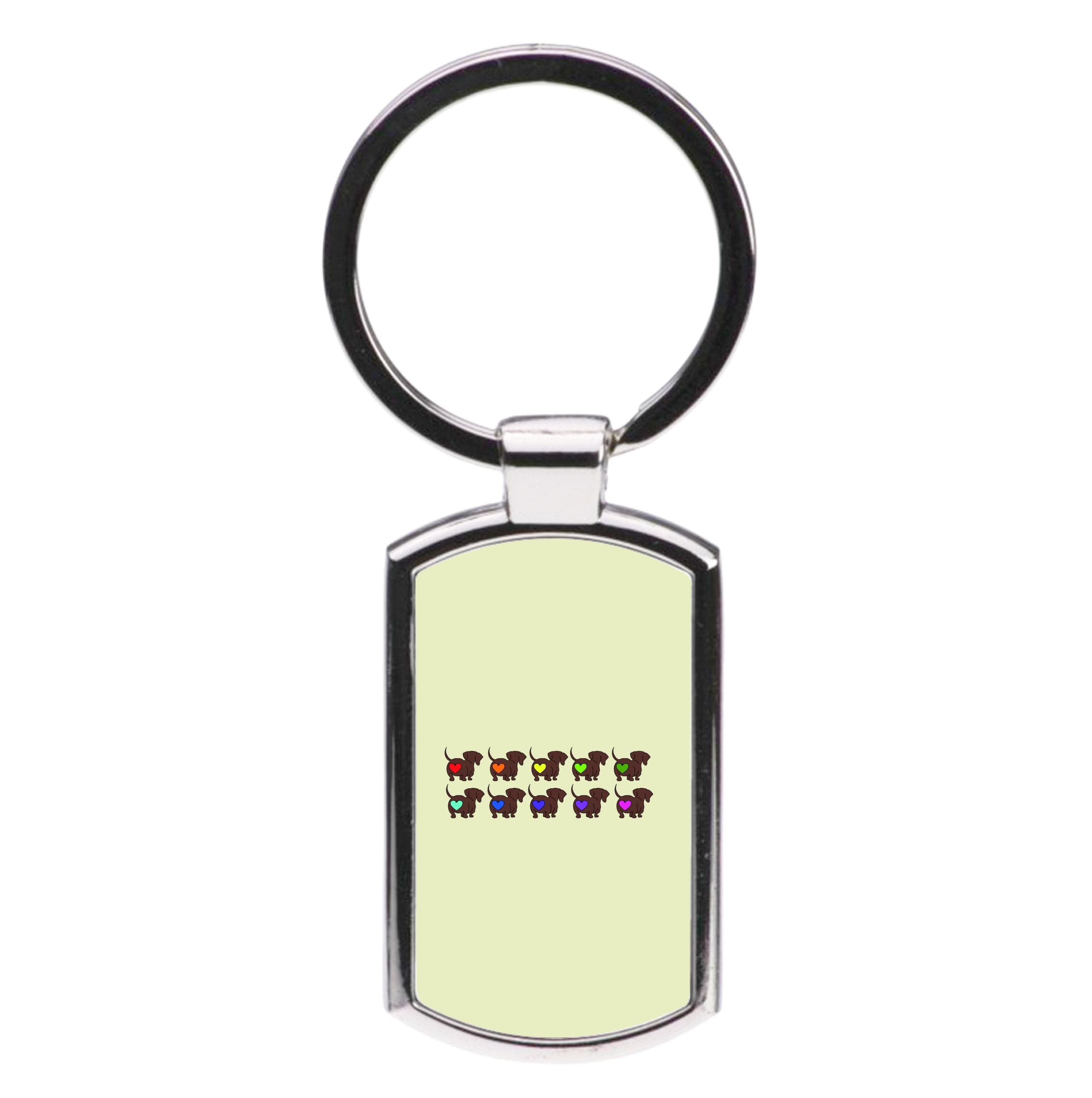 Love hearts - Dachshunds Luxury Keyring