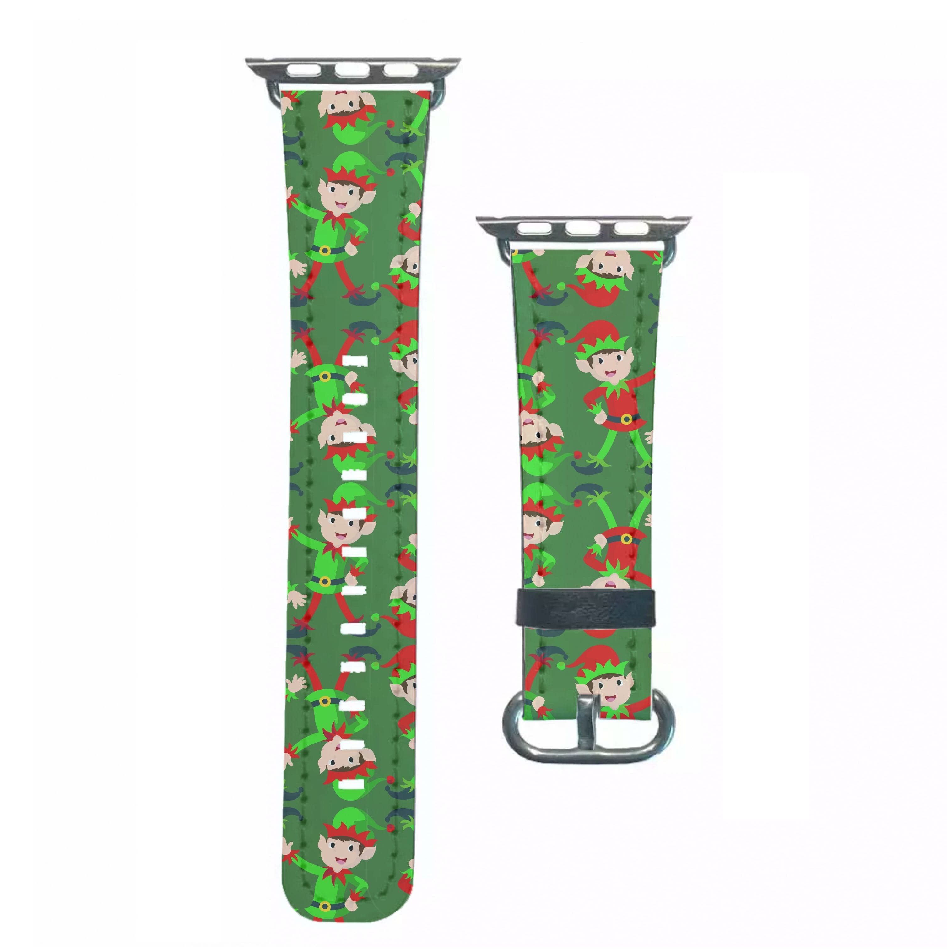 Elf Face Pattern - Christmas Patterns Apple Watch Strap