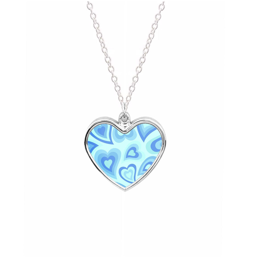Blue Hearts - Trippy Patterns Necklace