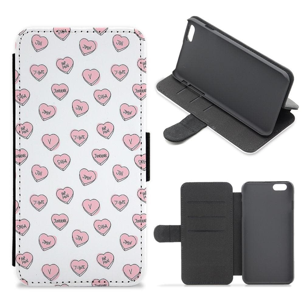 BTS Hearts Flip Wallet Phone Case - Fun Cases