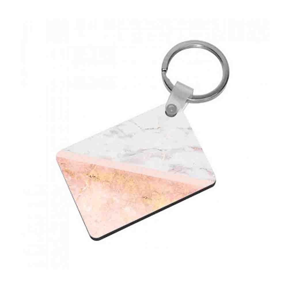 Marble and Rose Gold Keyring - Fun Cases