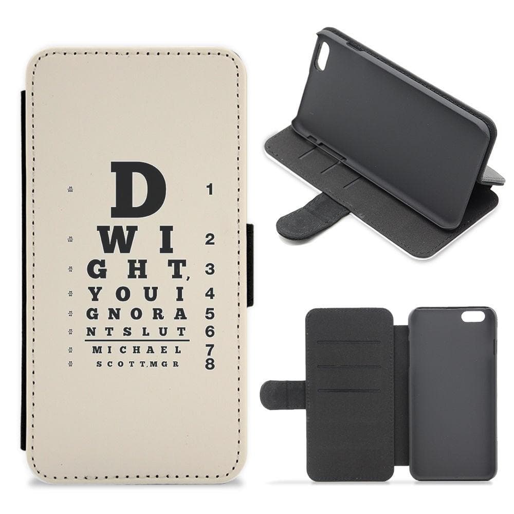 Dwight, You Ignorant Slut Opticians - The Office Flip Wallet Phone Case - Fun Cases