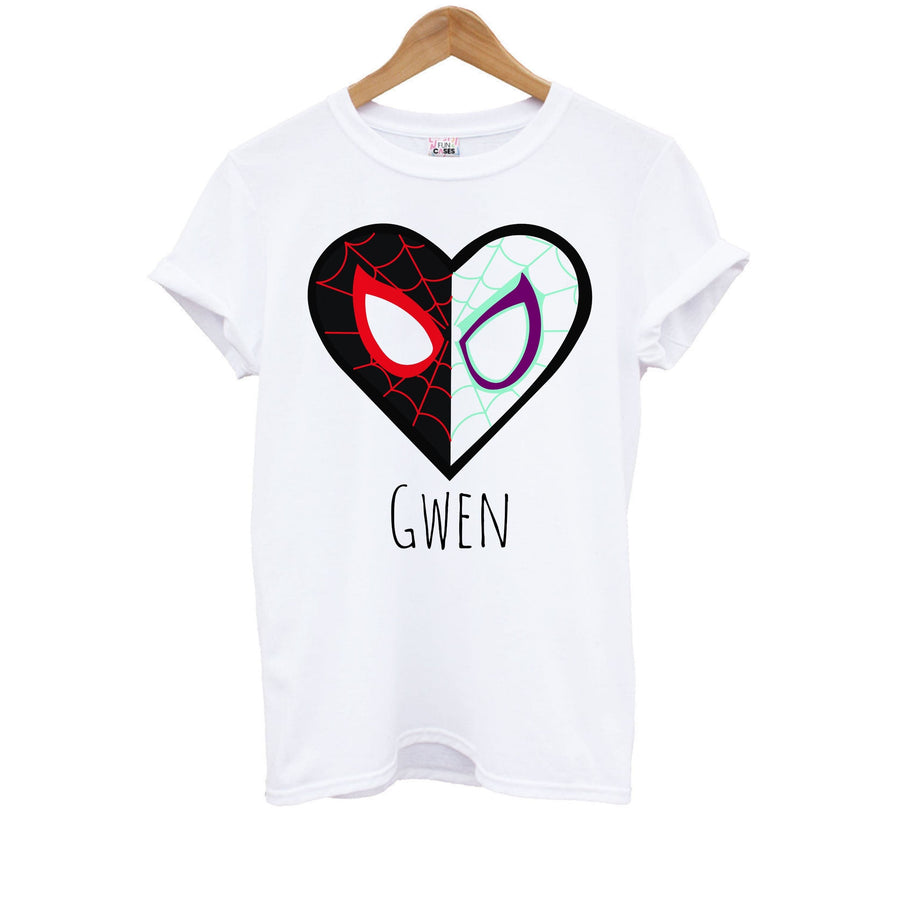 Gwen And SpiderMan - Personalised Marvel Kids T-Shirt
