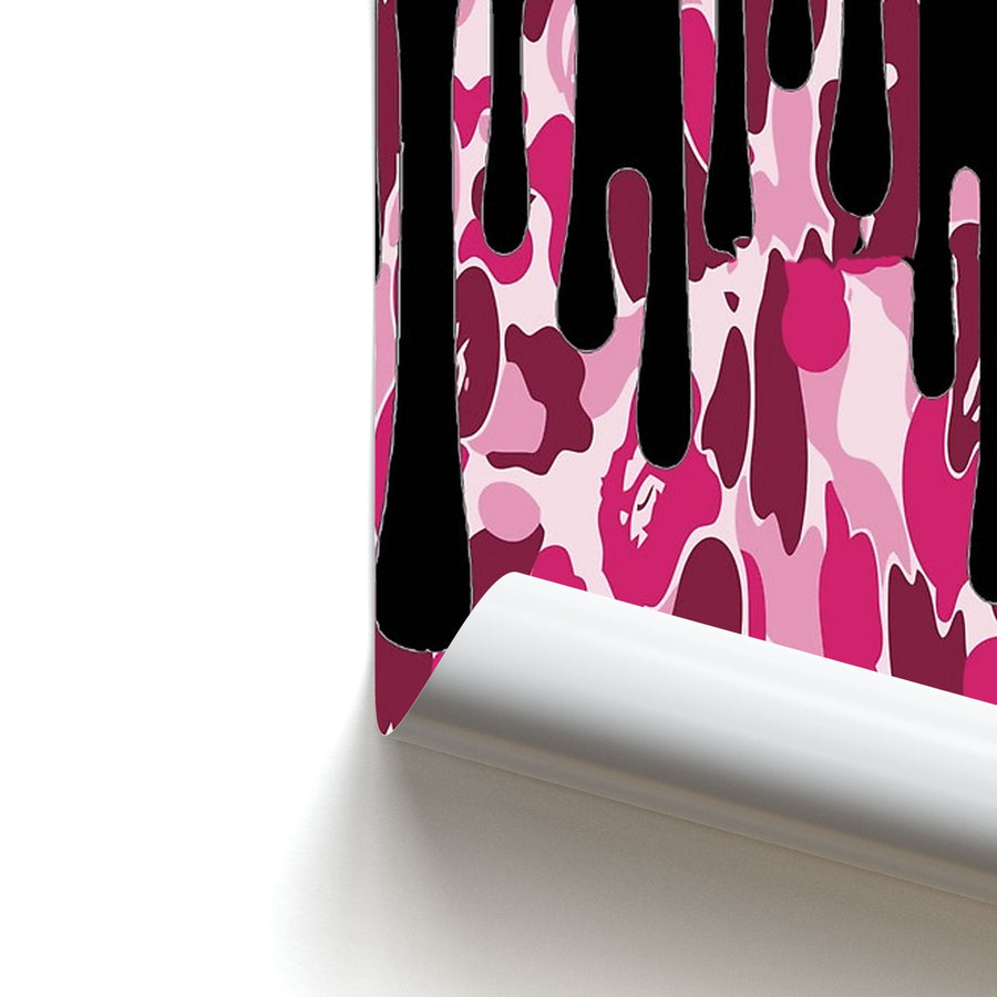 Kylie Jenner - Black & Pink Camo Dripping Cosmetics Poster
