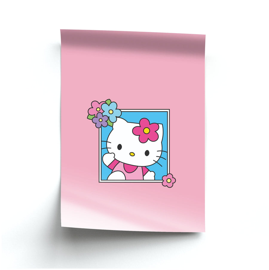 Flower Polaroid - Hello Kitty Poster