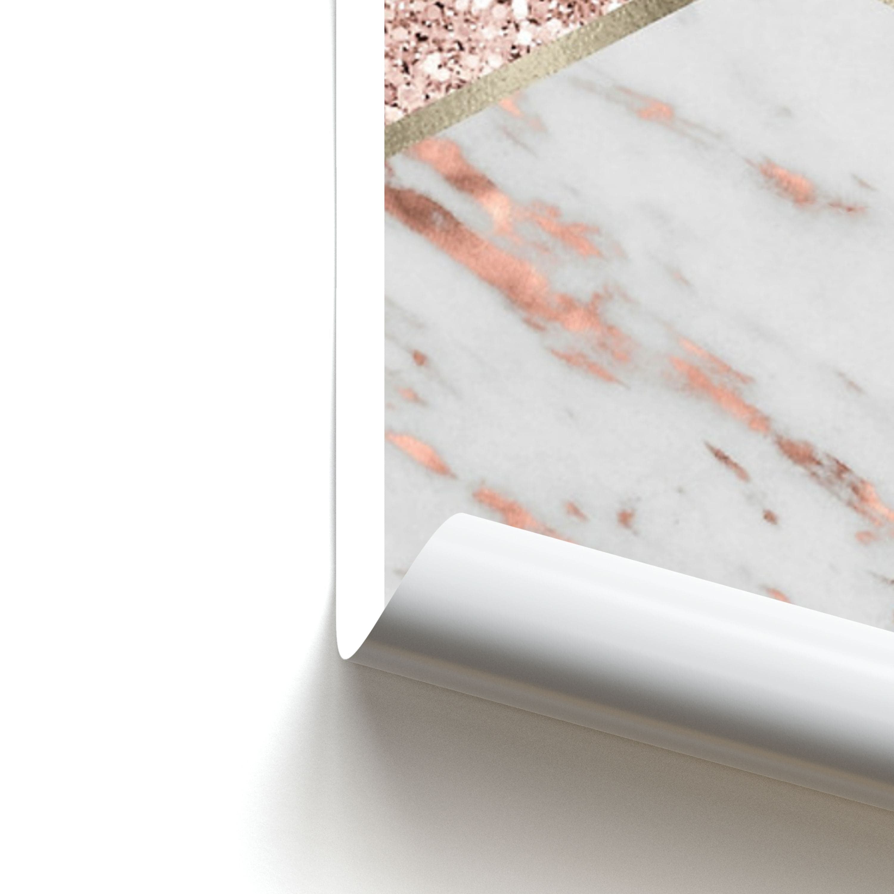 Rose Gold Marble & Glitter Poster