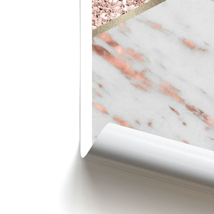 Rose Gold Marble & Glitter Poster