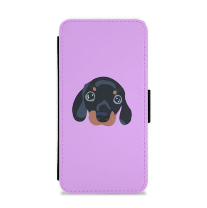 Black - Dachshunds Flip / Wallet Phone Case