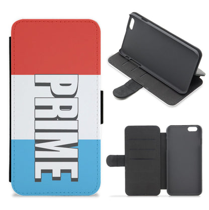 Prime - White And Red Flip / Wallet Phone Case