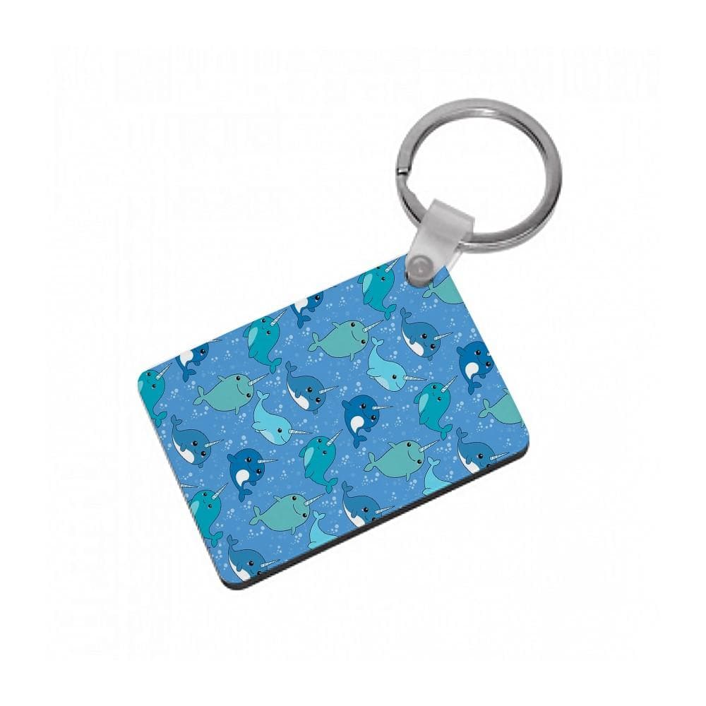 Narwhal Pattern Keyring - Fun Cases