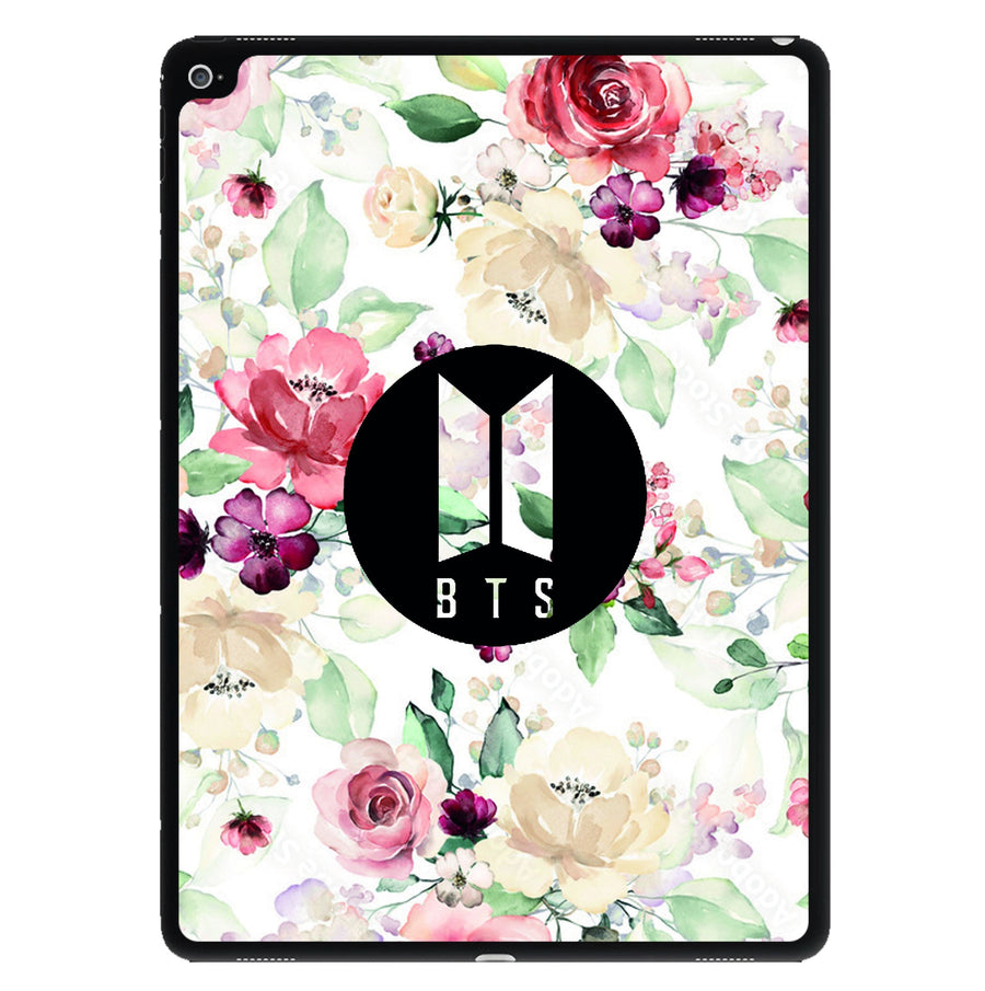 BTS Logo And Flowers - BTS iPad Case