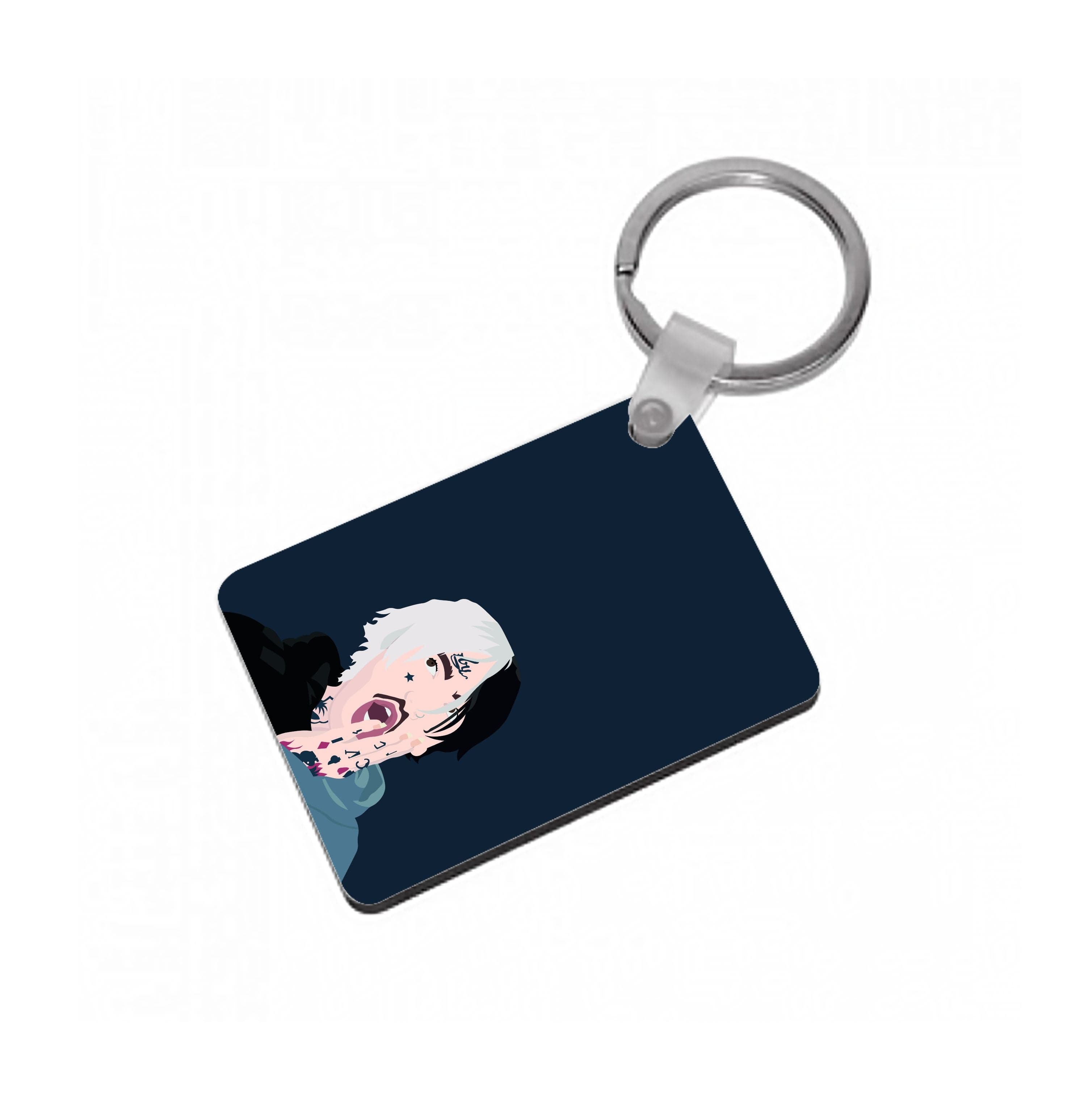 Black And White Hair - Peep Keyring