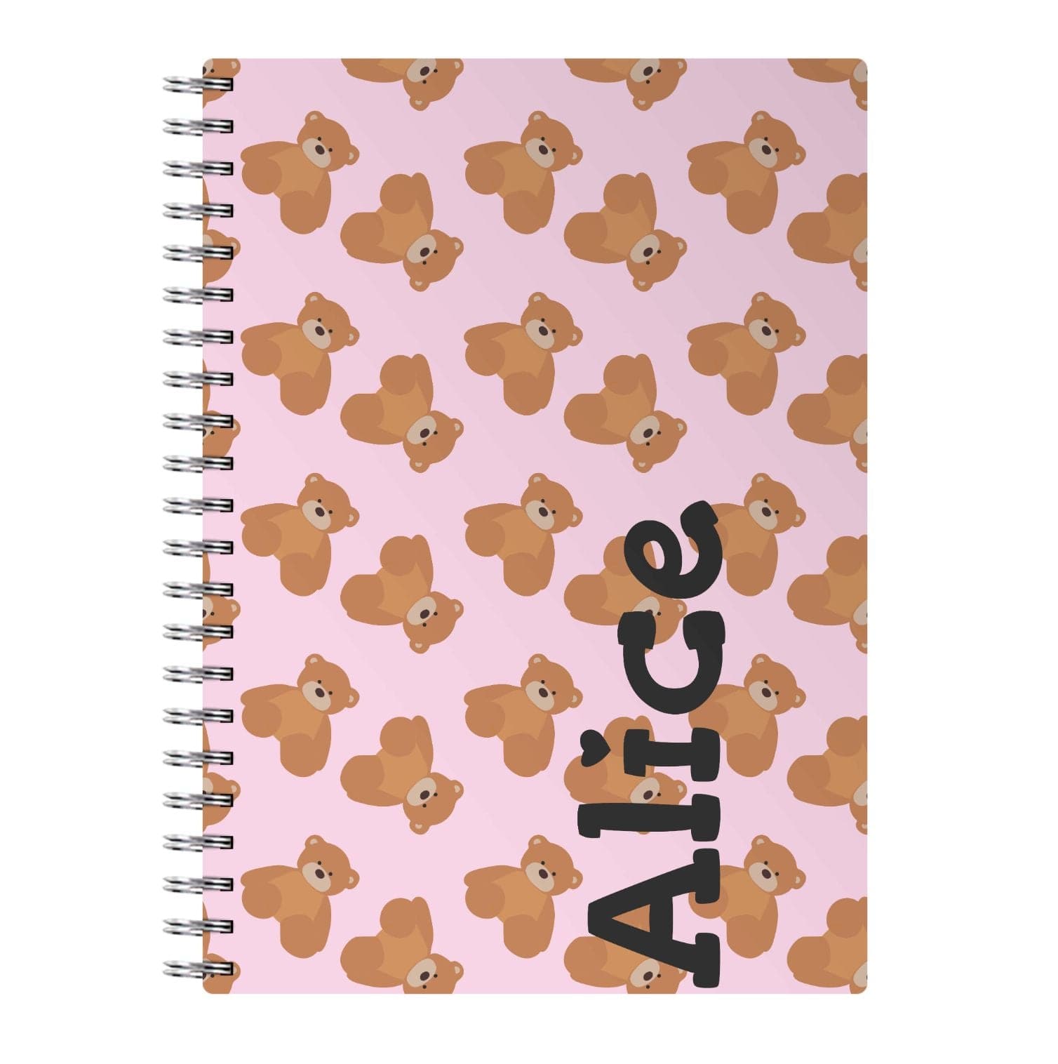 Teddy Bear Pattern - Personalised Christmas Notebook