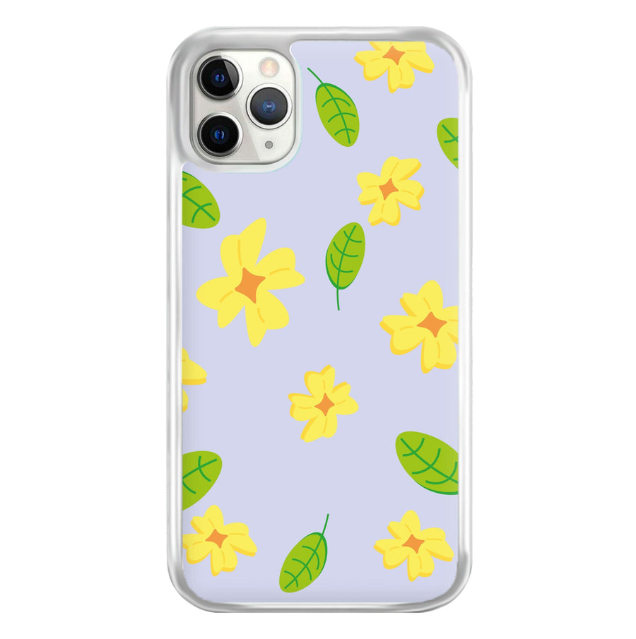 Yellow And Green Pattern - Floral Phone Case