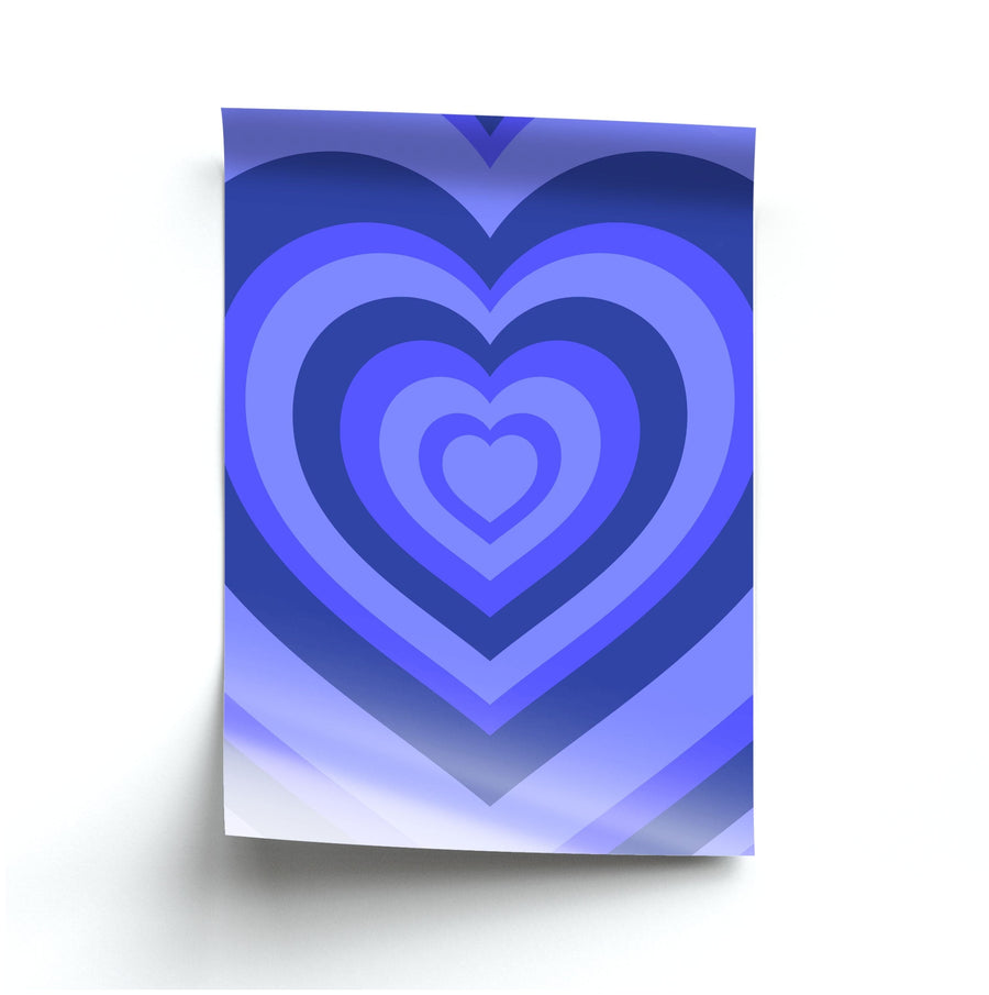 Blue - Colourful Hearts Poster