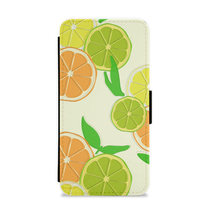 Oranges, Leomns And Limes - Fruit Patterns Flip / Wallet Phone Case