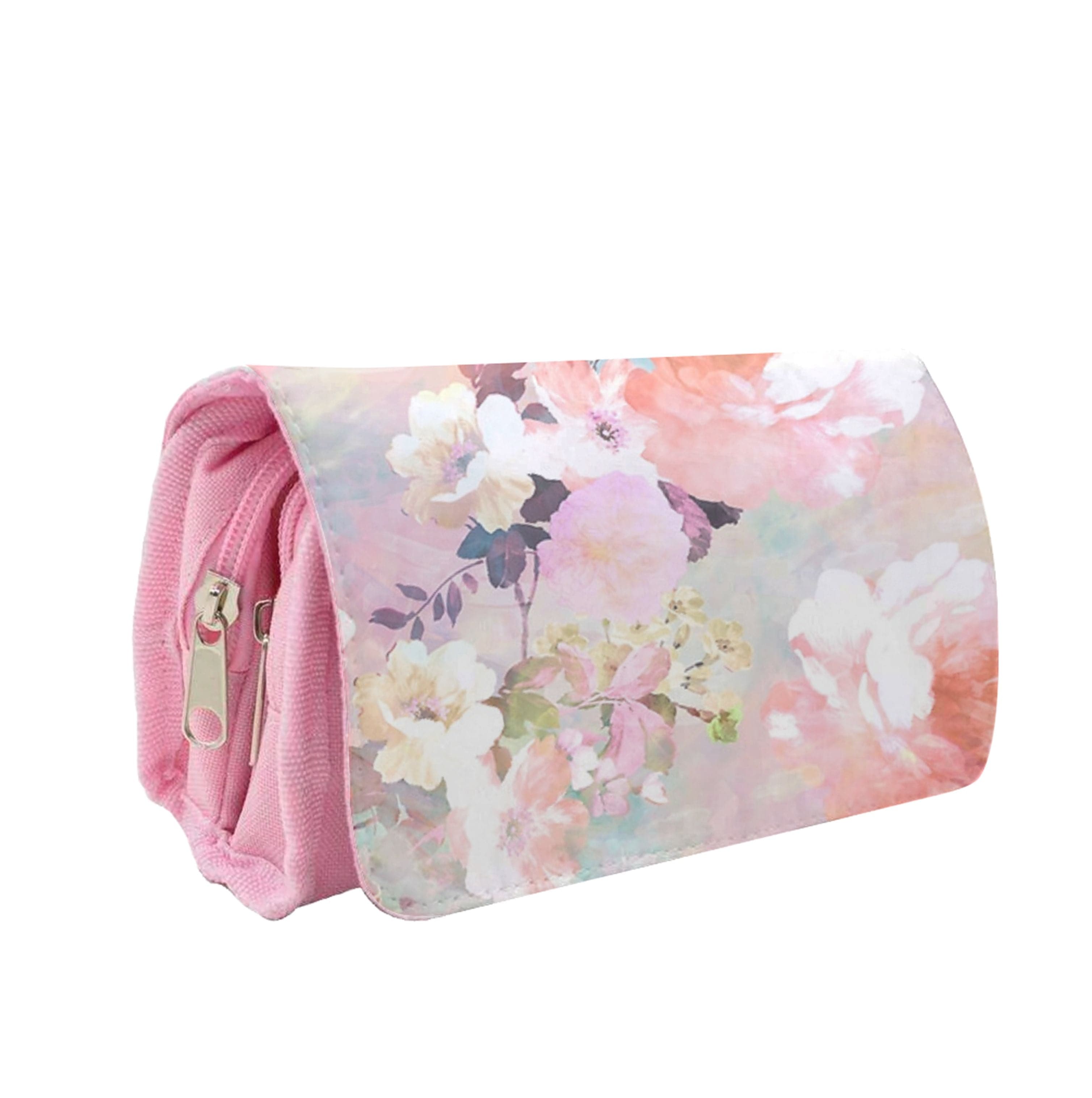 Pastel Pink Floral Pattern Pencil Case