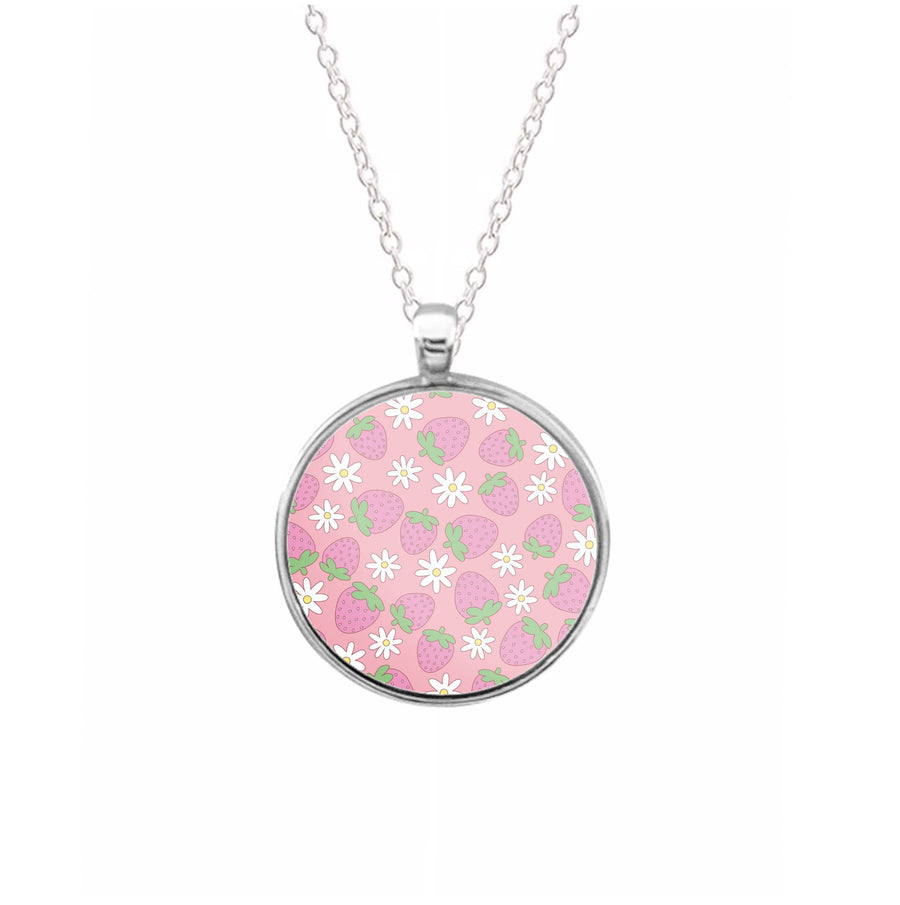 Pink Strawberries - Spring Patterns Necklace