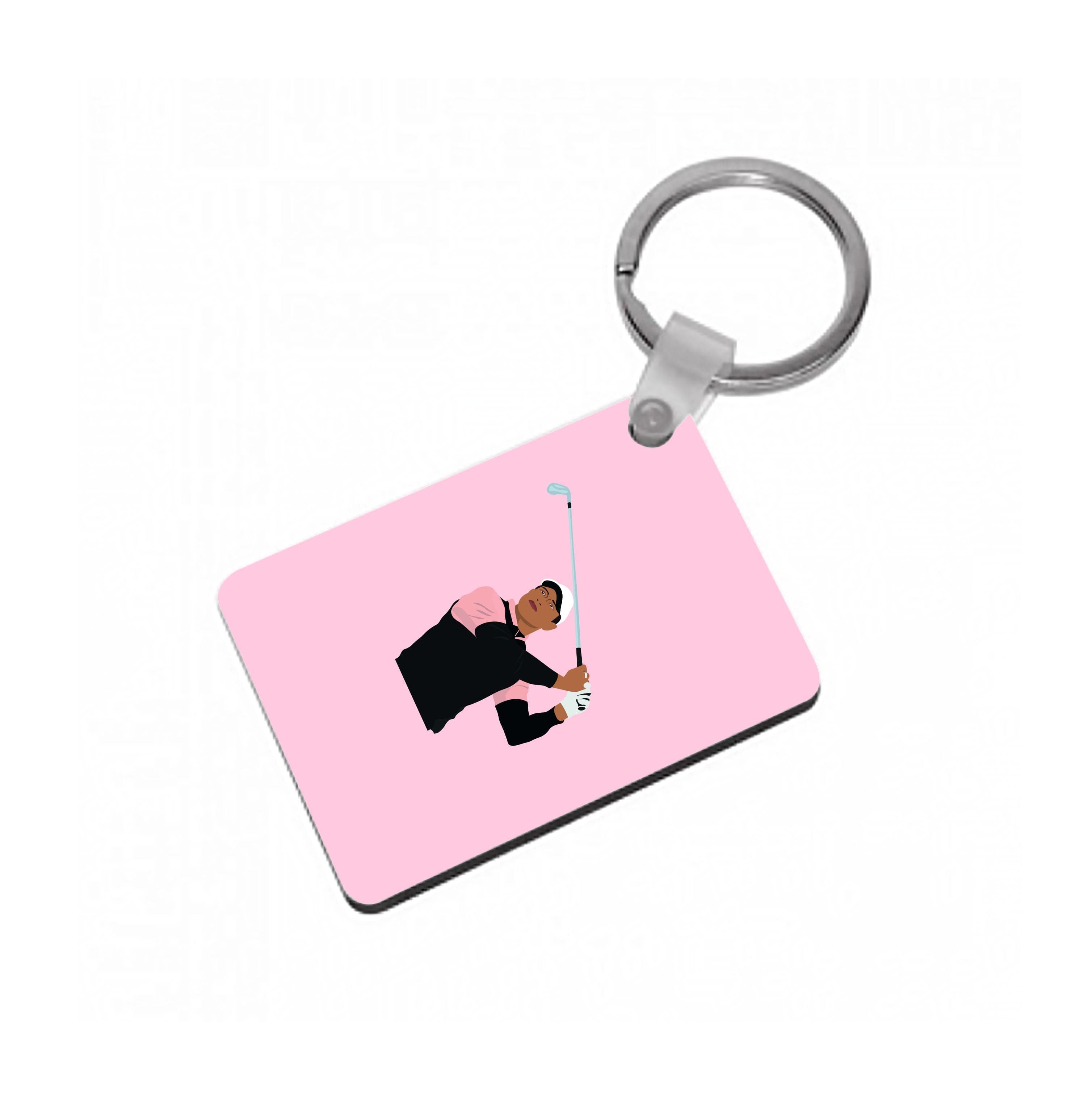 Tiger hitting a iron - Golf Keyring