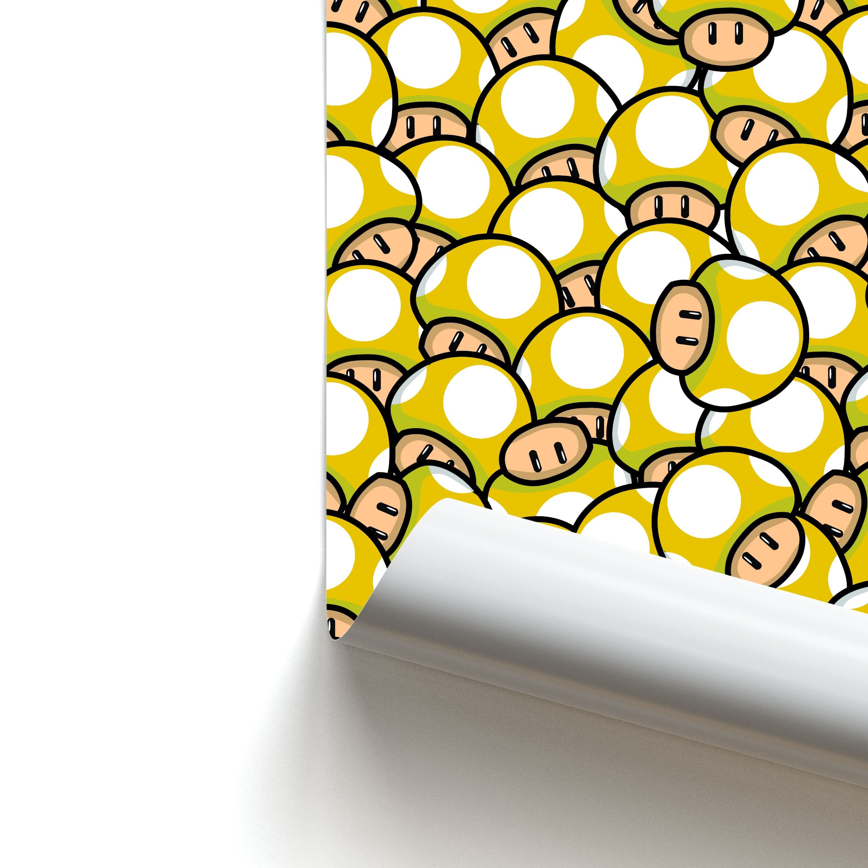 Mushroom Pattern - Yellow Poster