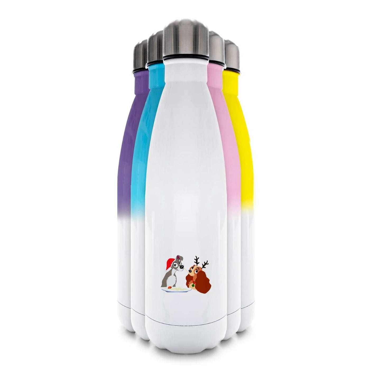 Christmas Lady And The Tramp Water Bottle