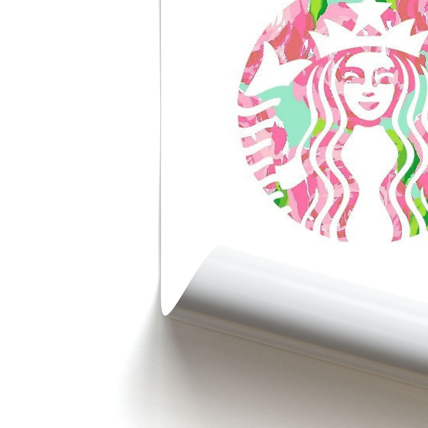 Pink Starbucks Logo Poster