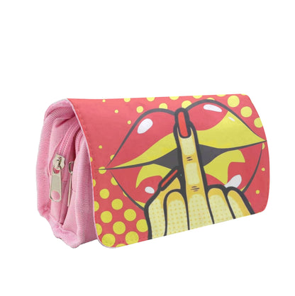 Middle Finger Kiss - Pop Art Pencil Case