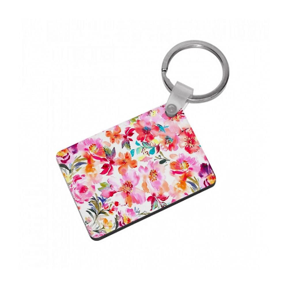 Spring Floral Pattern Keyring - Fun Cases