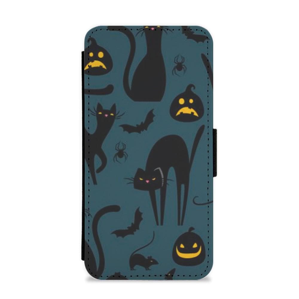Whitches Cat Pattern Flip Wallet Phone Case
