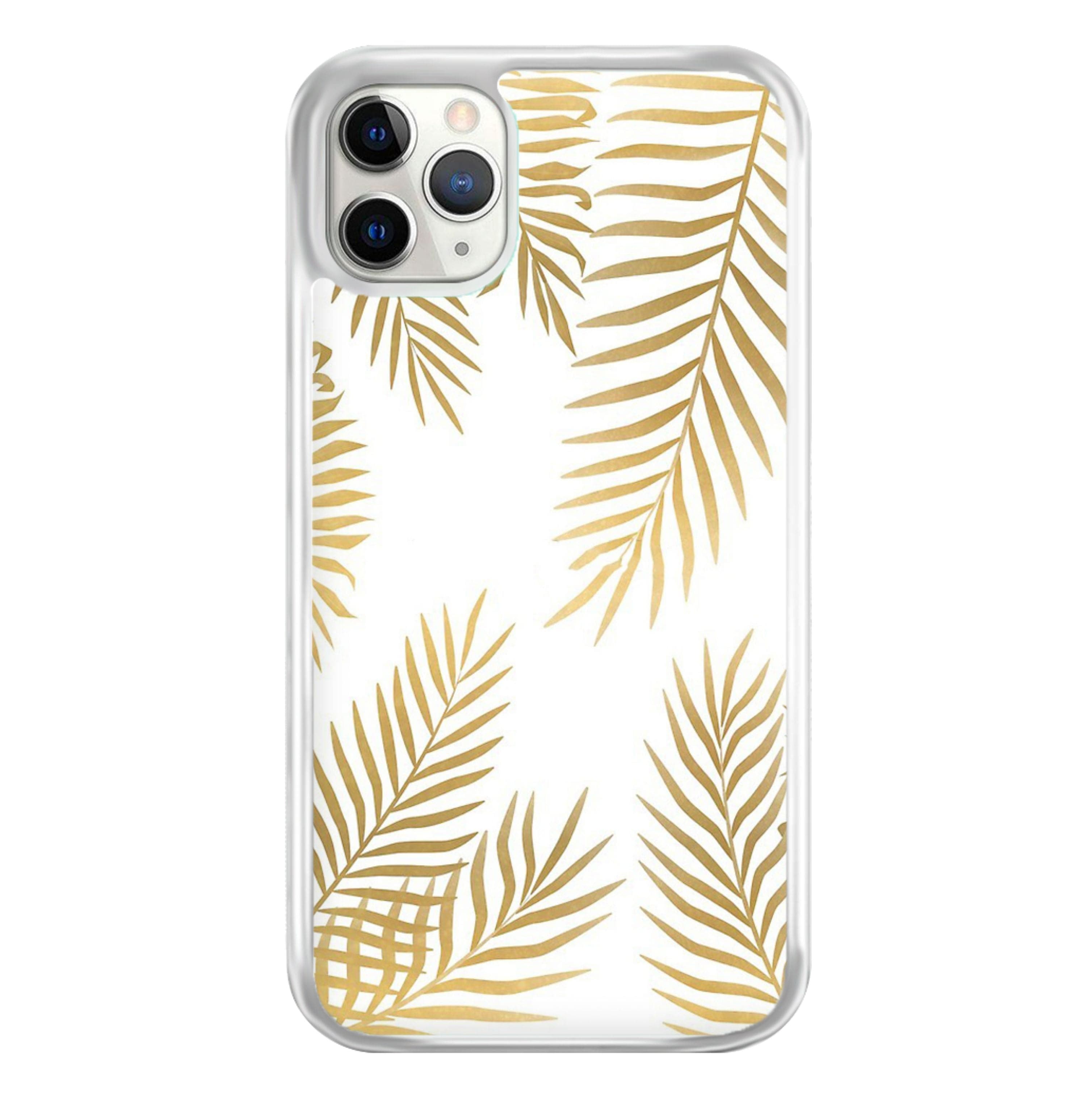 Gold Palm Leaf Pattern Phone Case