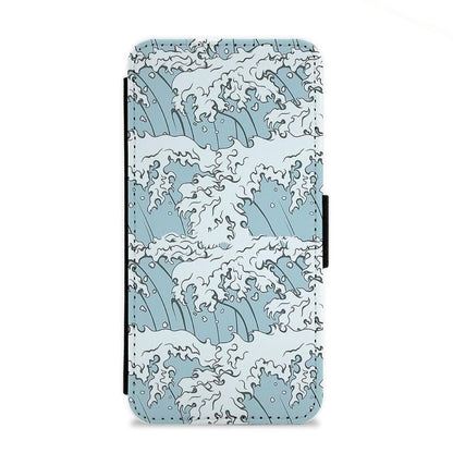 Japanese Waves Flip Wallet Phone Case - Fun Cases