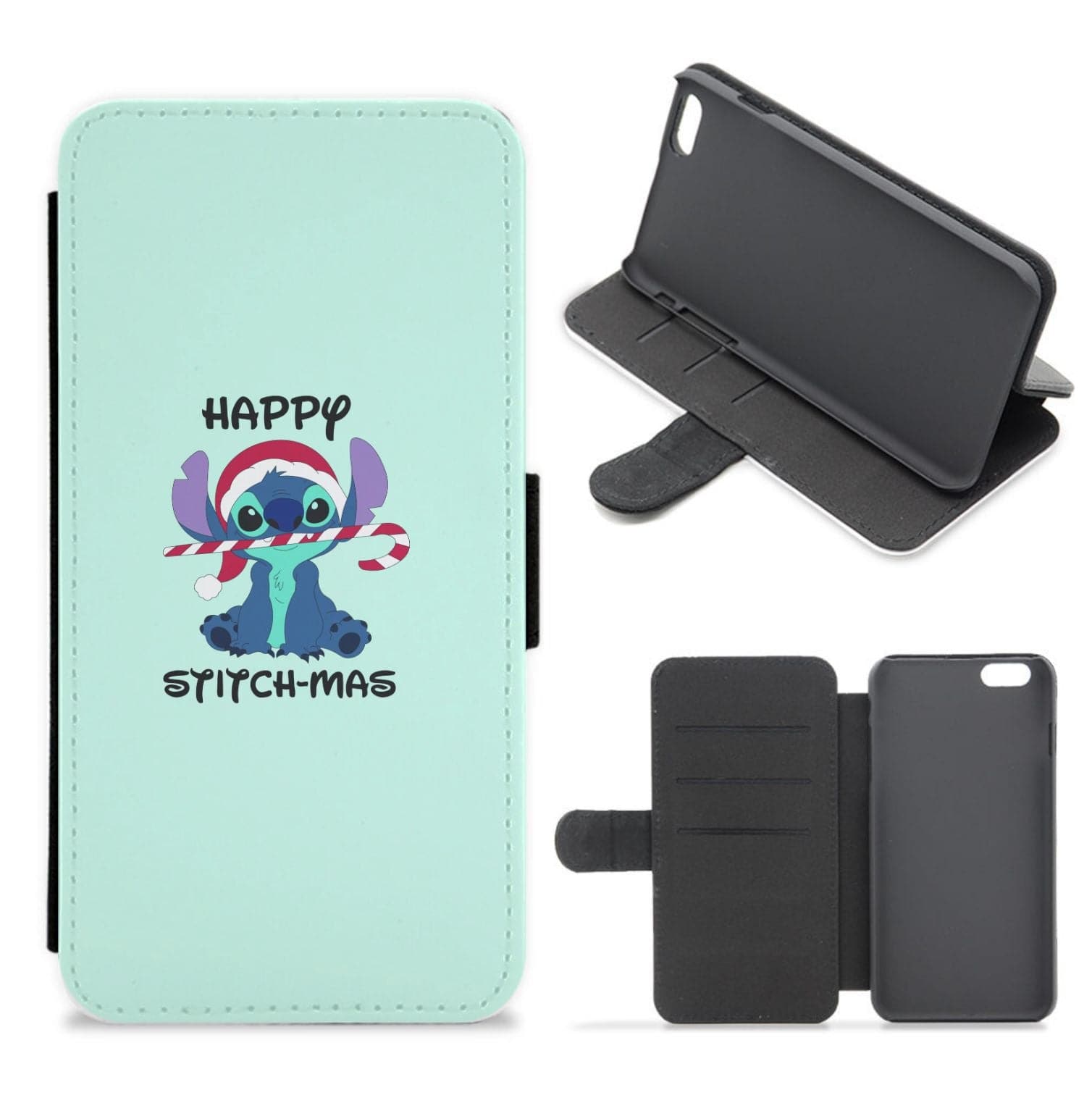 Happy Blue Alienmas - Christmas Flip / Wallet Phone Case