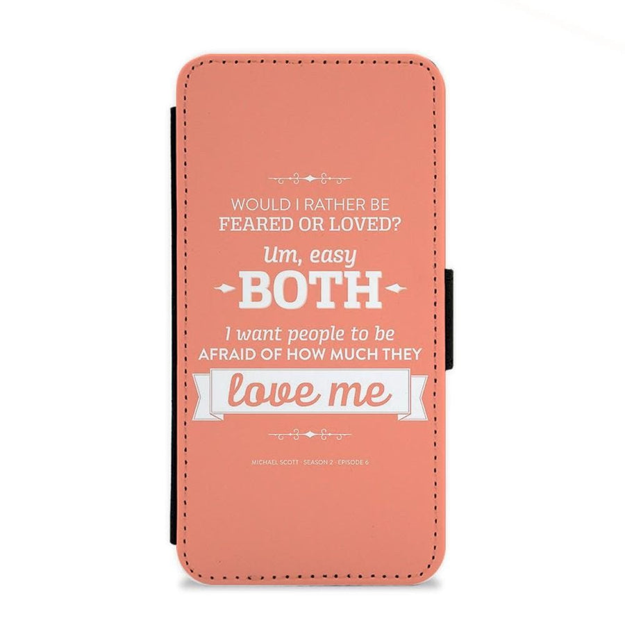 Dunder Mifflin The Office - Michael Scott Feared or Loved Flip Wallet Phone Case - Fun Cases