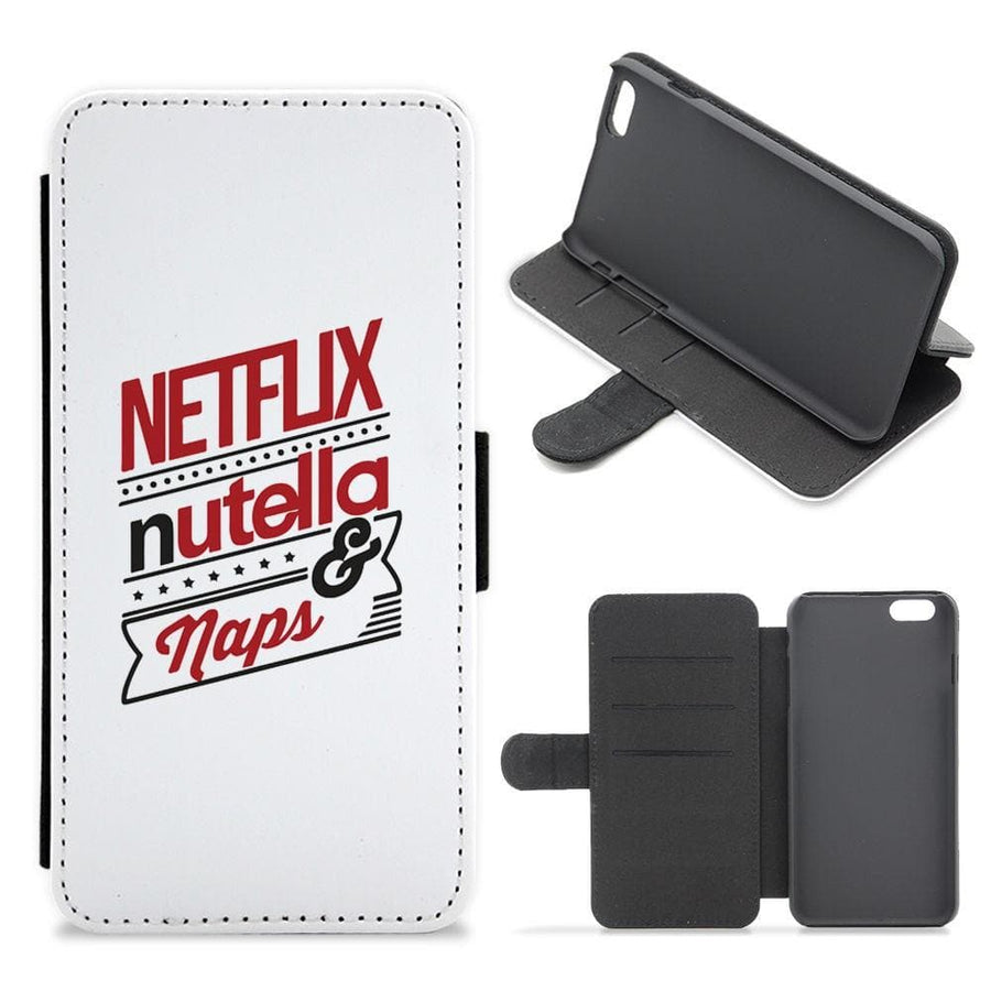 Nutella, Netflix & Naps Flip / Wallet Phone Case - Fun Cases