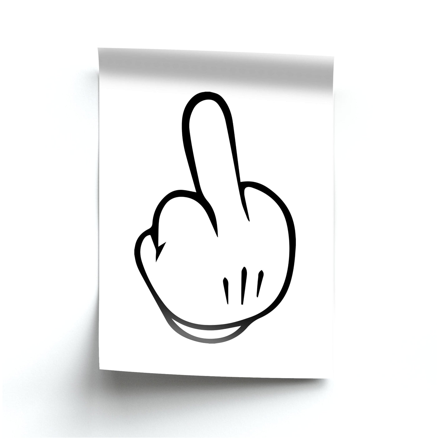 Mickey Mouse Middle Finger Poster
