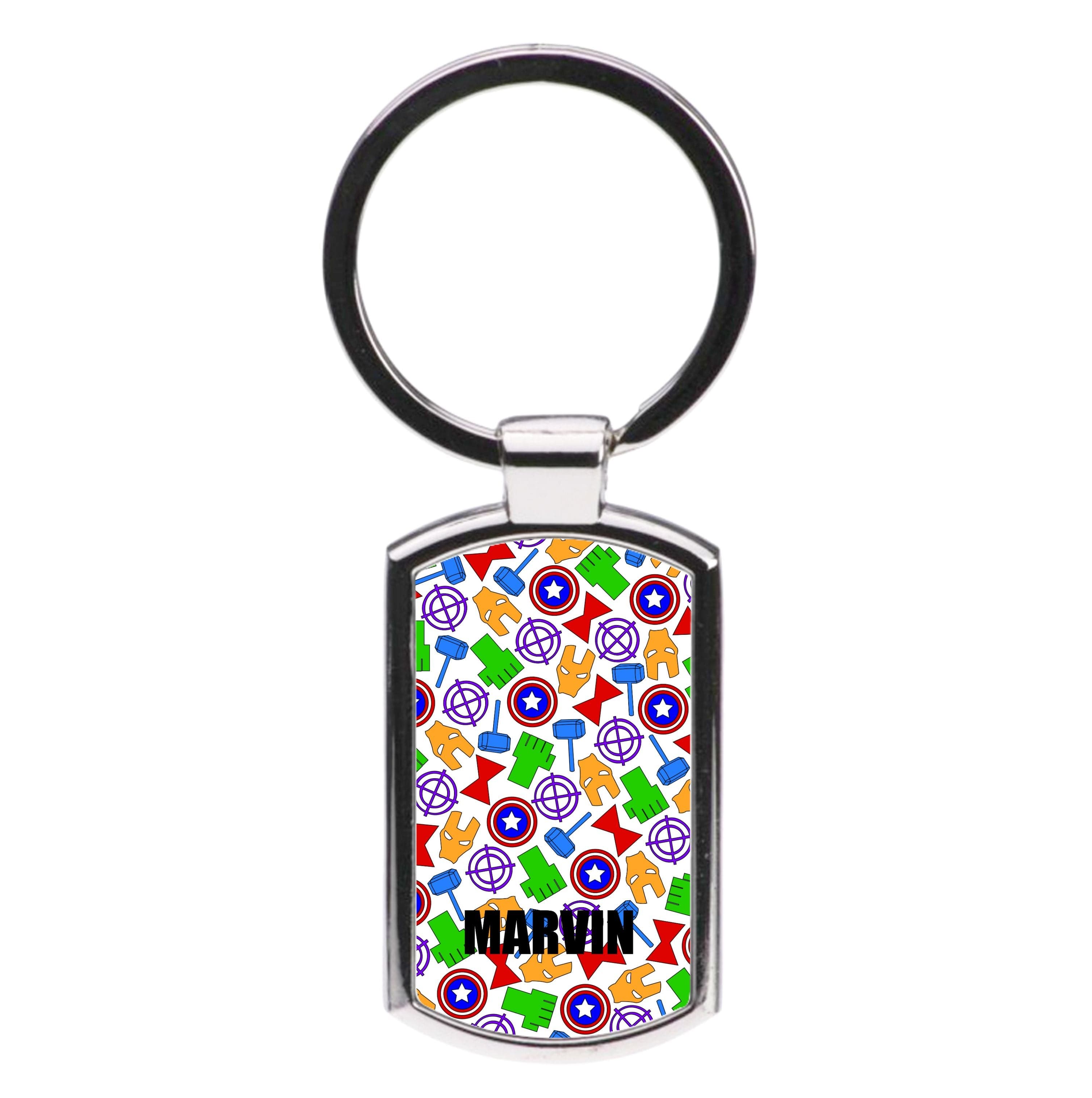 Icon Pattern - Personalised Superhero Comic Luxury Keyring