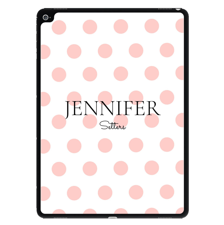 Pink Polka Personalised iPad Case