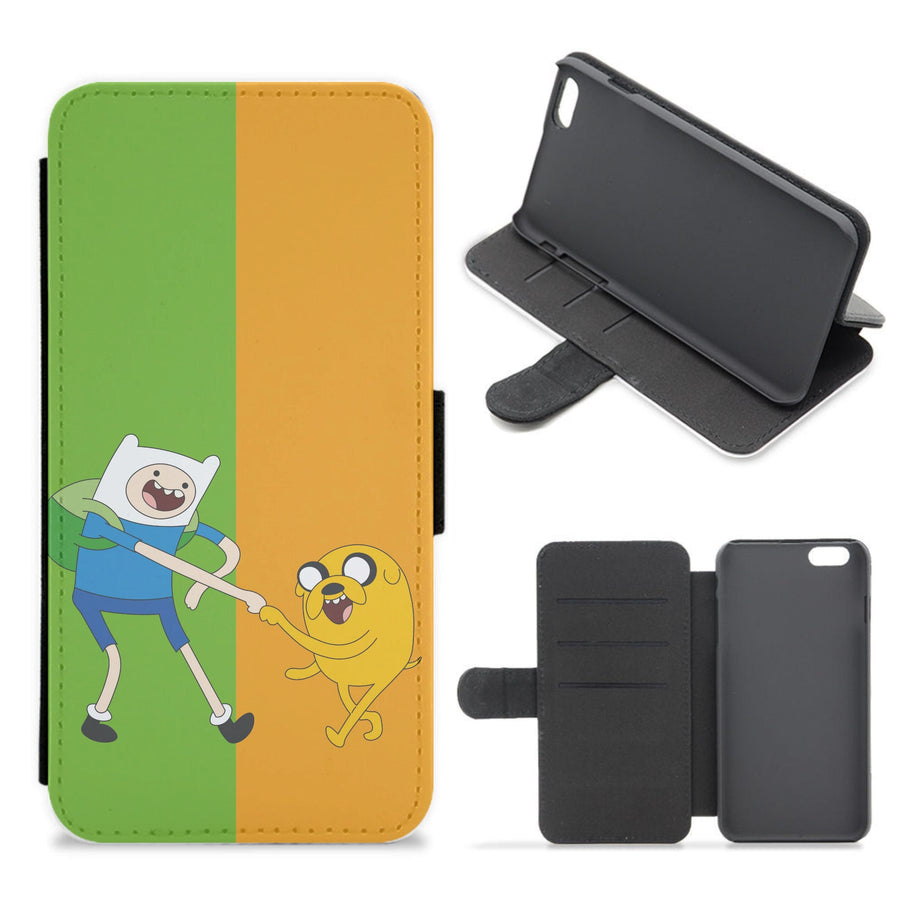Jake The Dog And Finn The Human - Adventure Time Flip / Wallet Phone Case
