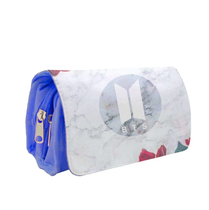 K-Pop Band Logo Marble Roses Pencil Case