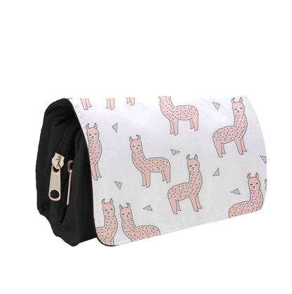 Pale Pink Alpaca Pattern Pencil Case