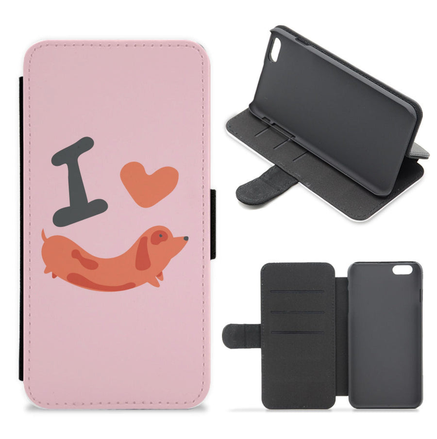 I love Dachshunds Flip / Wallet Phone Case