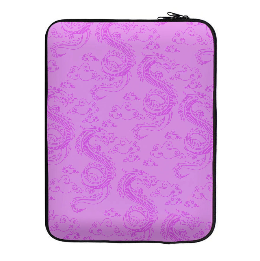 Pink Dragon Pattern Laptop Sleeve