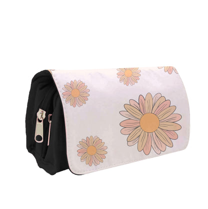 Peach Daisy Pencil Case